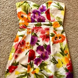 Strapless Floral Dress